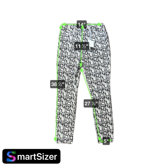NWT - Good American - Snakeskin Pattern Pants Jeans - Cream/Black - 12 - Picture 10 of 11